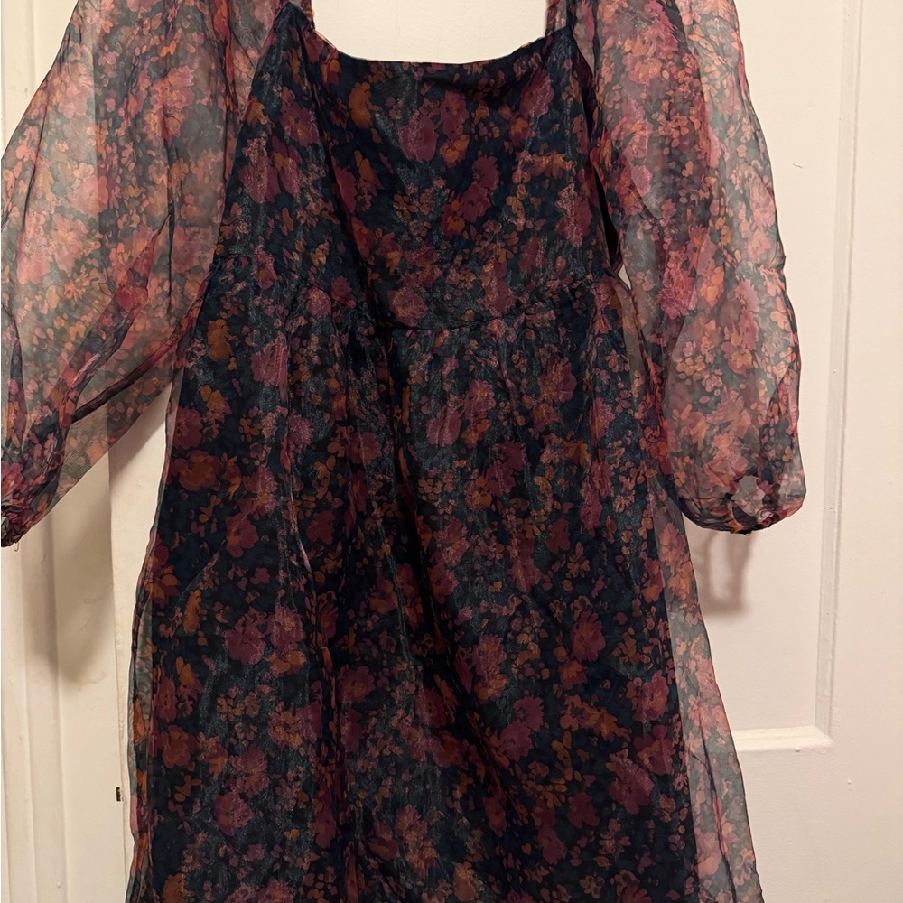 Chic Floral Long Sleeve Dress